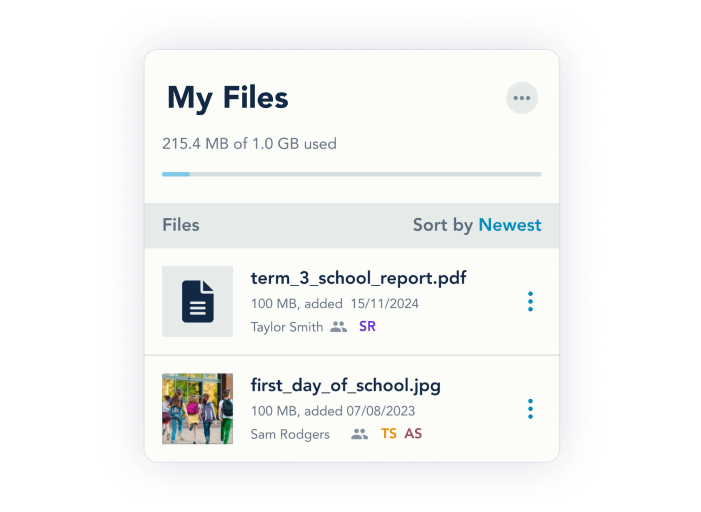 MyFiles entries in the OurFamilyWizard Info Bank