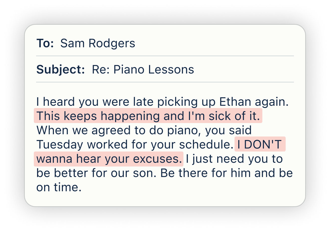 ToneMeter flagging negativity in a message