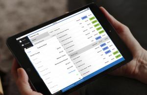 Practitioner viewing client's expense info through OFW iPad app