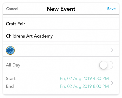 Create New Event