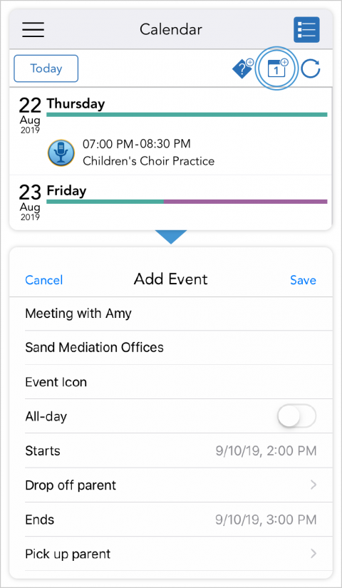 In Client View Mode, go to the Calendar to add an event.