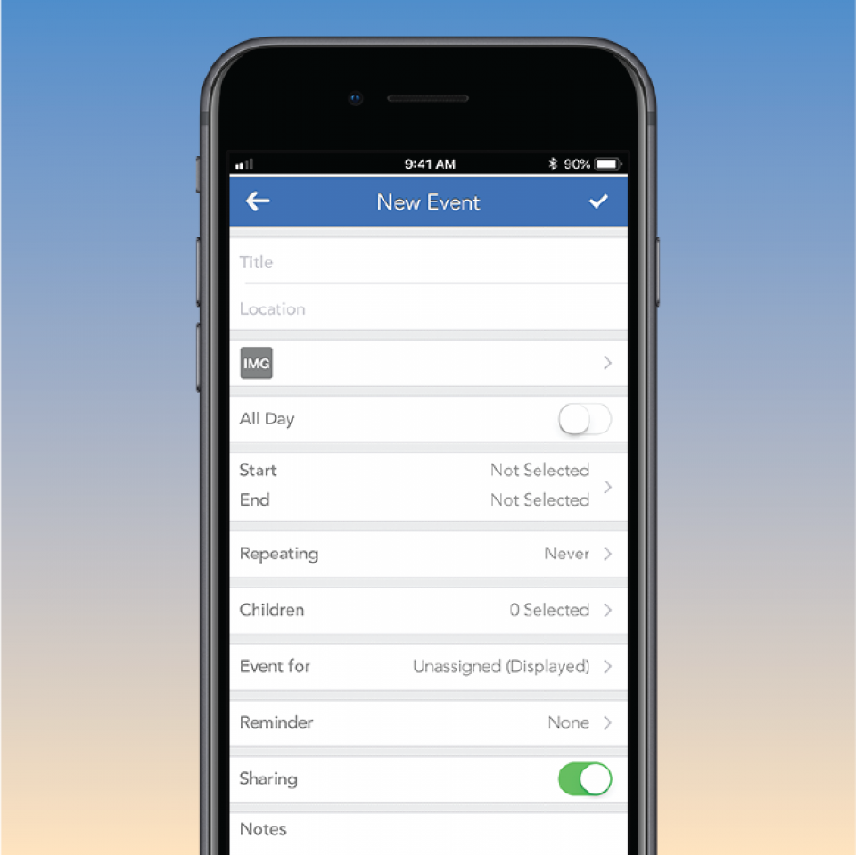 The new event template on OFW ensures all pertinent details are shared between co-parents.