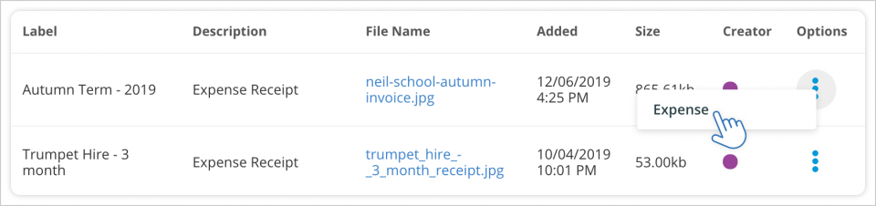 View Entries Associated with MyFiles